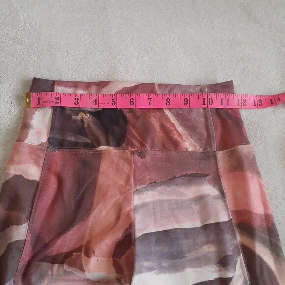 & Other Stories Women's Size Small Pink Brown Abstract Full Leggings - Picture 7 of 10